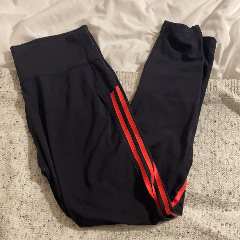 Red Striped Adidas Leggings